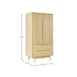 Armario En Roble Cassy, 2 Puertas