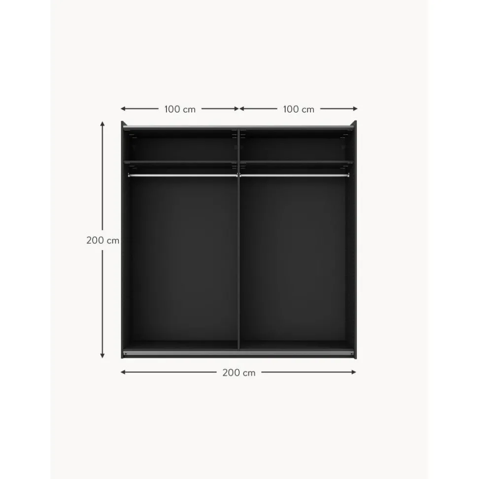 Armario Modular Leon, 2 Puertas Correderas (200 Cm), Diferentes Variantes