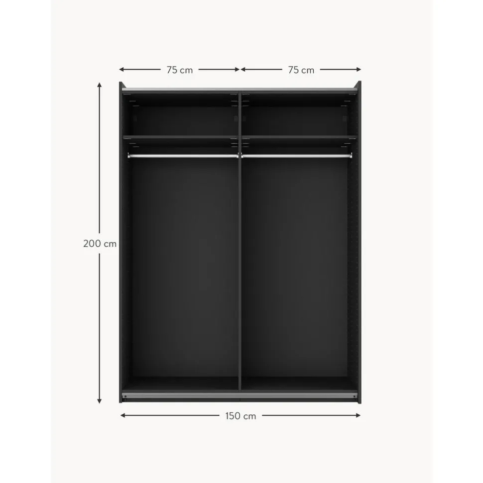 Armario Modular Leon, 2 Puertas Correderas (150 Cm), Diferentes Variantes