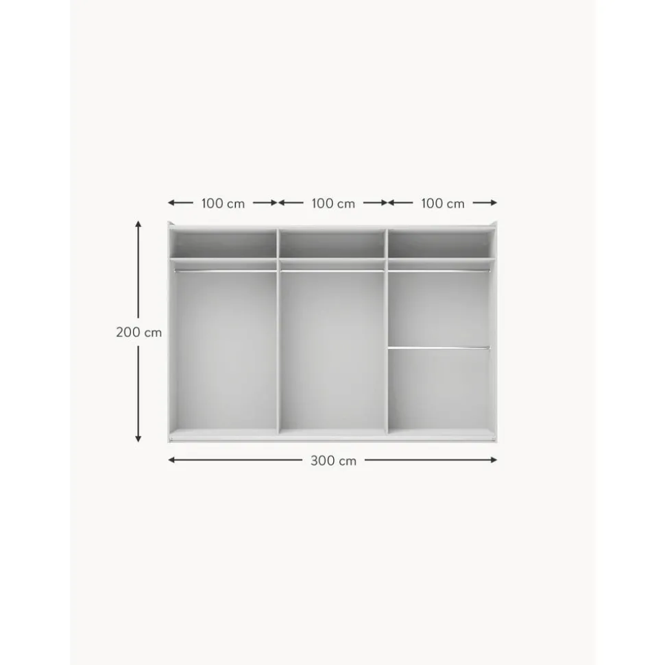 Armario Modular Leon, 3 Puertas Correderas (300 Cm), Diferentes Variantes
