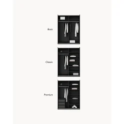 Armario Modular Leon, 2 Puertas Correderas (150 Cm), Diferentes Variantes