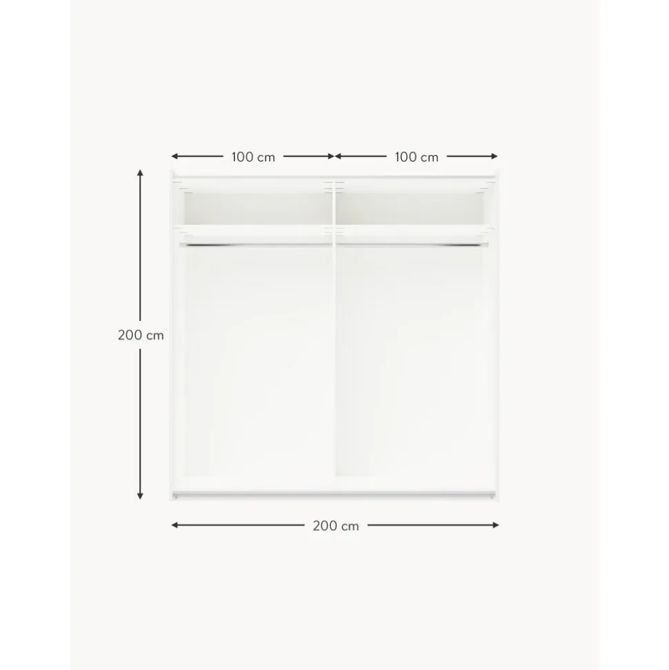 Armario Modular Simone, 2 Puertas Correderas (200 Cm), Diferentes Variantes