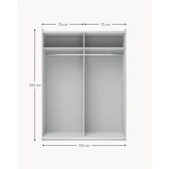 Armario Modular Simone, 2 Puertas Correderas (150 Cm), Diferentes Variantes