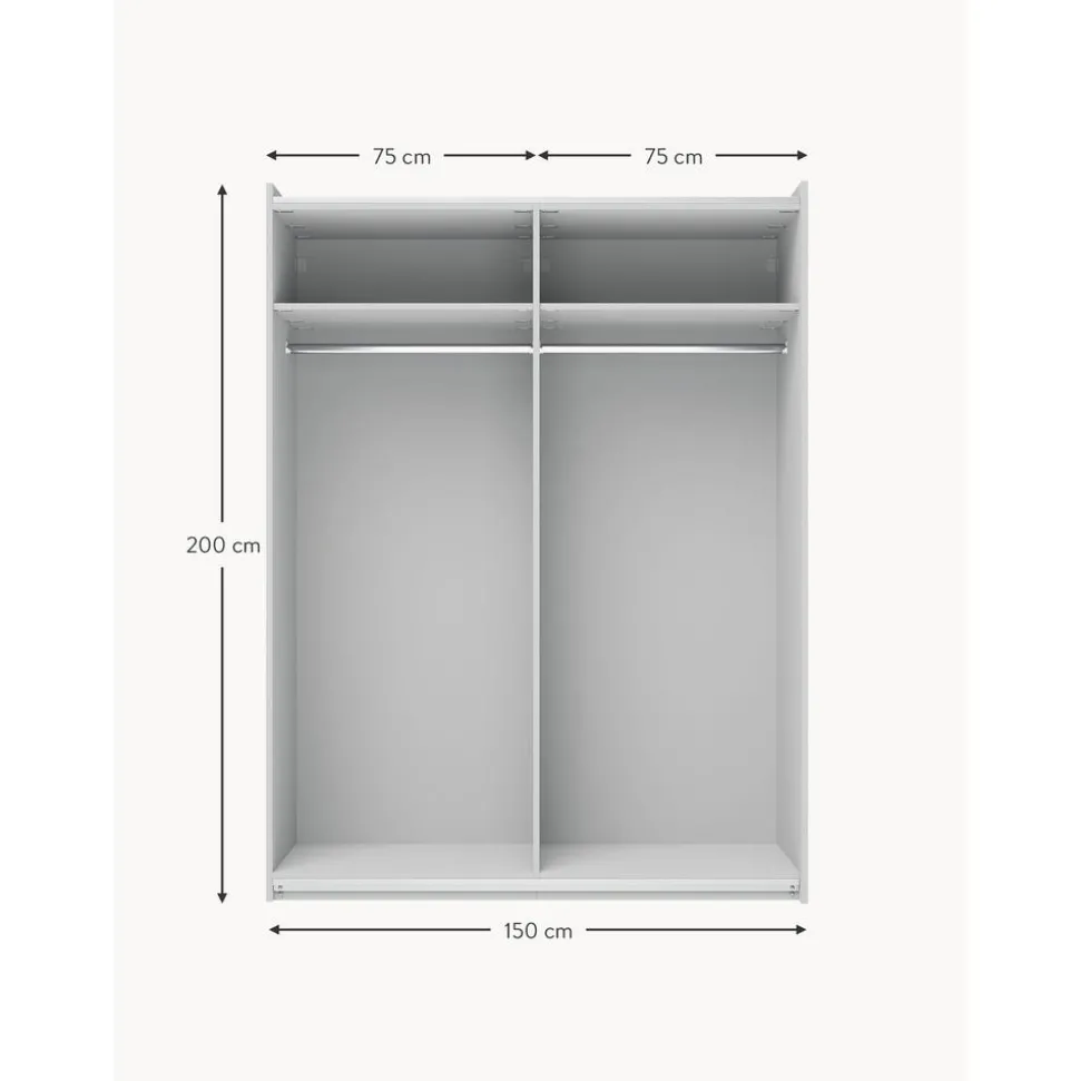 Armario Modular Simone, 2 Puertas Correderas (150 Cm), Diferentes Variantes