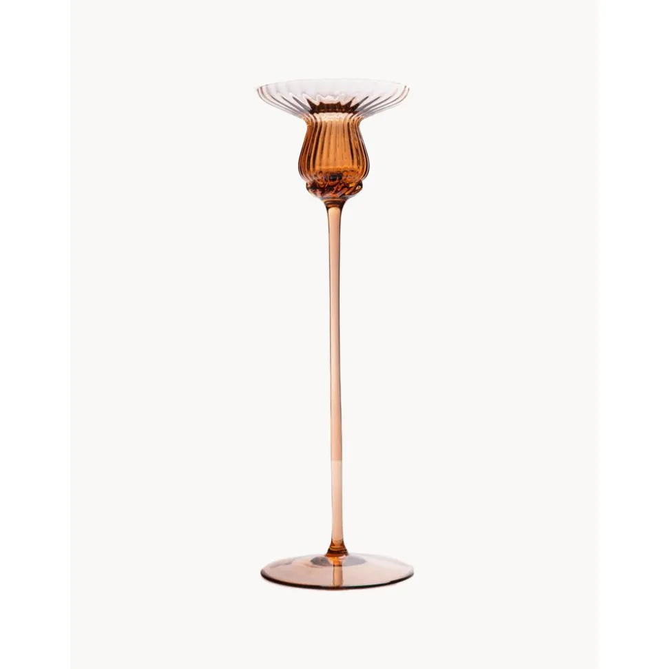 Candelero De Vidrio Soplado Artesanalmente Tulipan