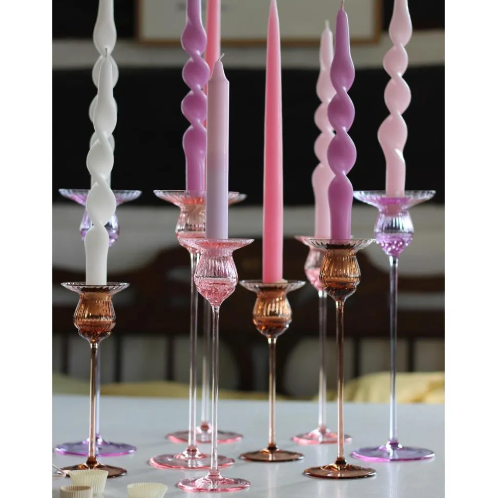 Candelero De Vidrio Soplado Artesanalmente Tulipan