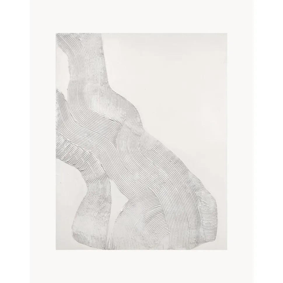 Cuadro En Lienzo Pintado A Mano White Sculpture 1