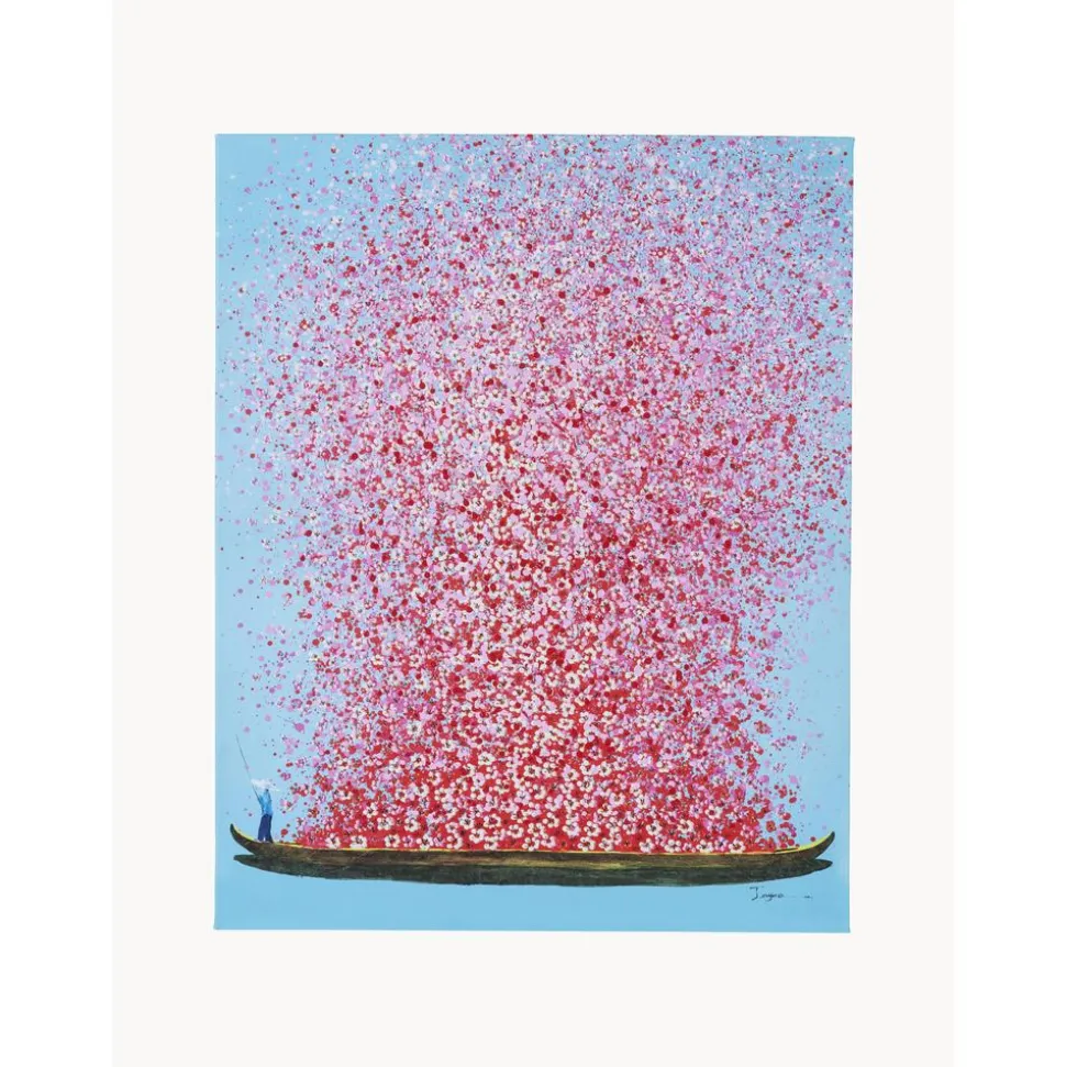 Cuadro En Lienzo Pintado Flower Boat