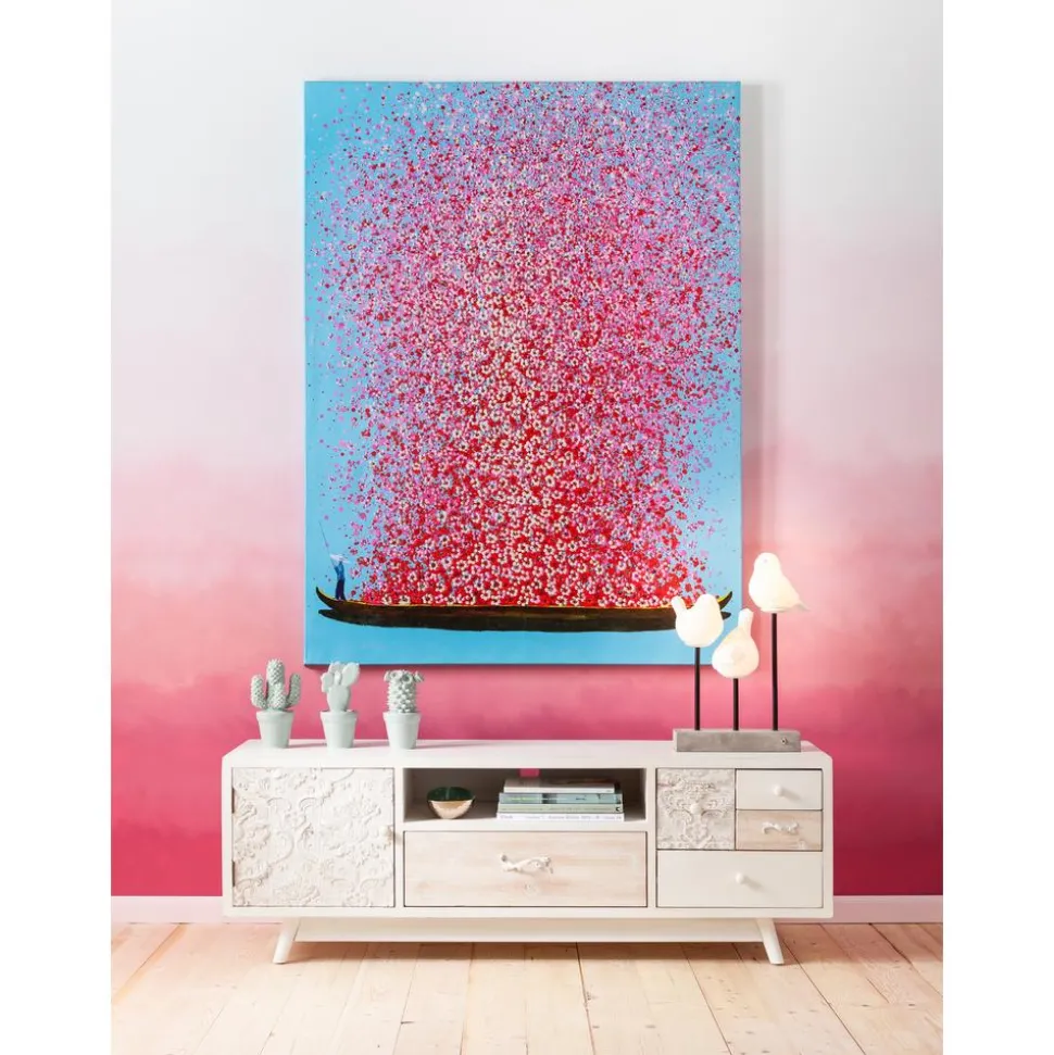 Cuadro En Lienzo Pintado Flower Boat