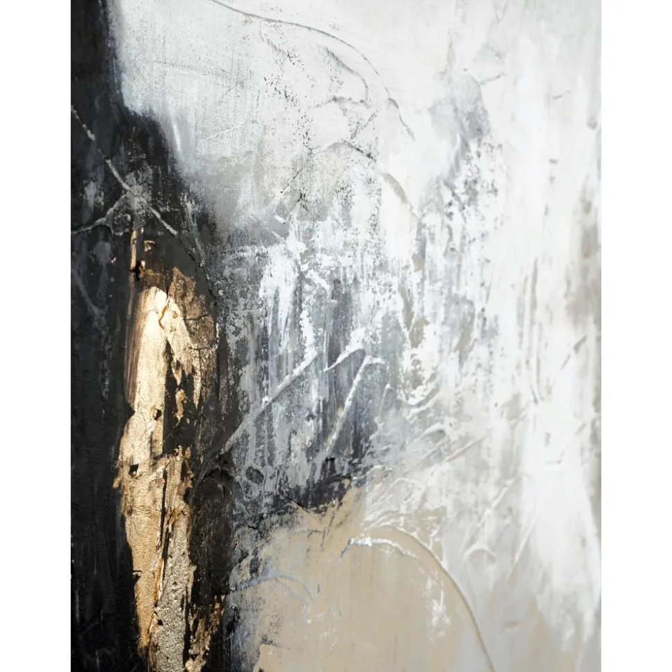 Cuadro En Lienzo Pintado A Mano Noir, Marco De Madera