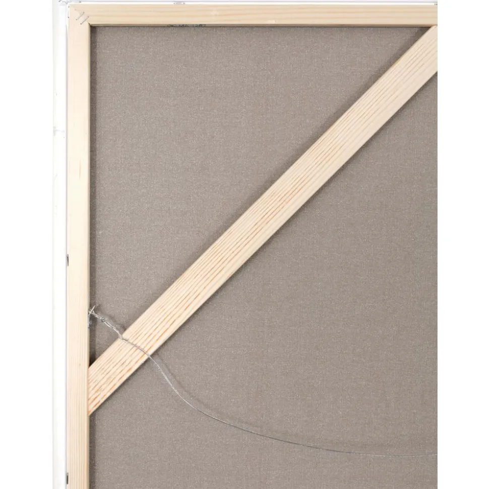 Cuadro En Lienzo Pintado A Mano Playblack, Marco De Madera