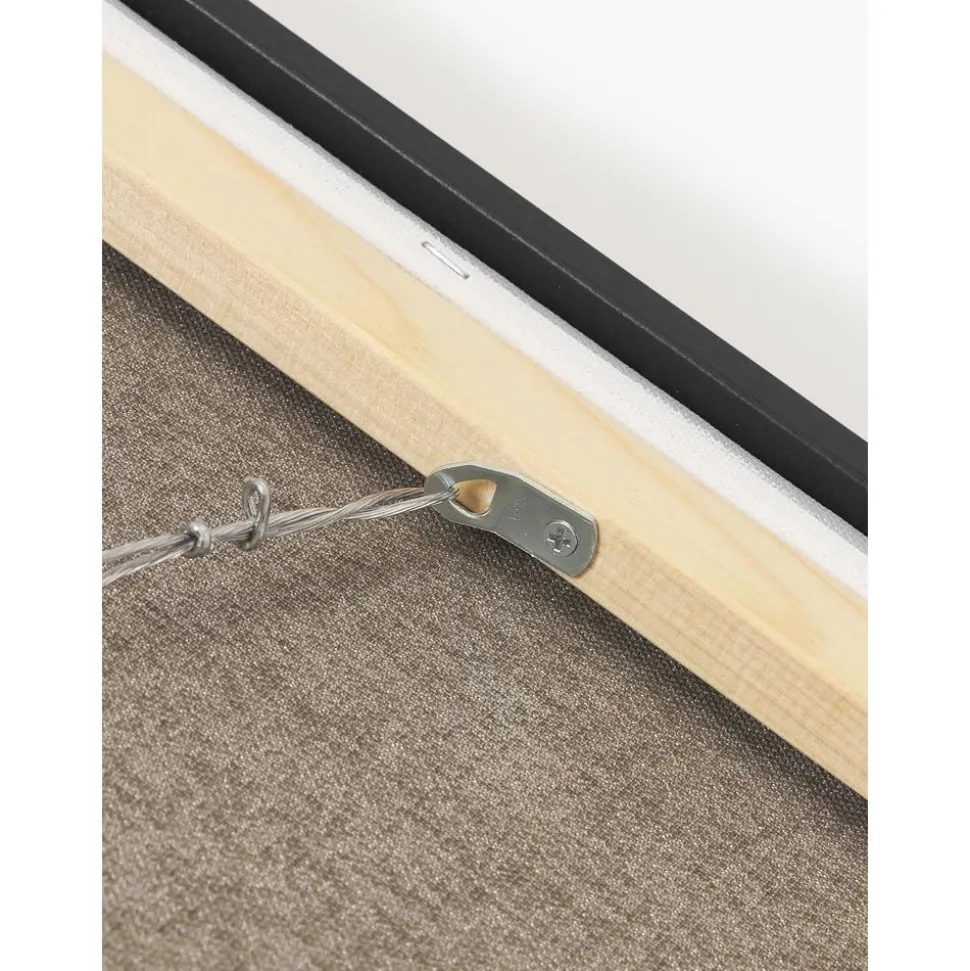 Cuadro En Lienzo Pintado A Mano Simple Living, Marco De Madera