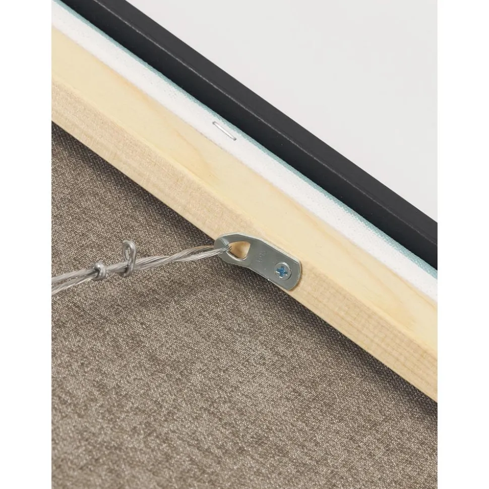 Cuadro En Lienzo Pintado A Mano Simple Living, Marco De Madera