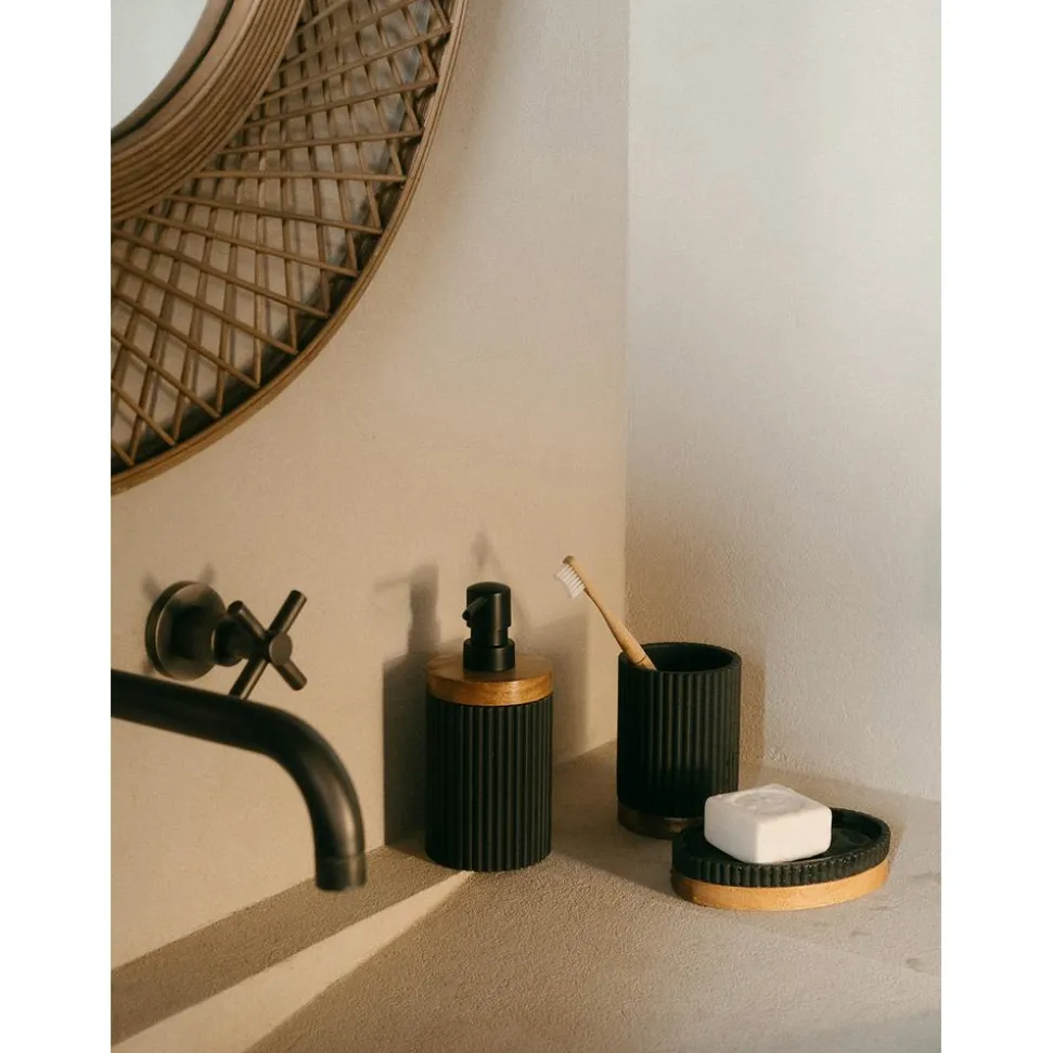 Dosificador De Jabon Con Madera Laura