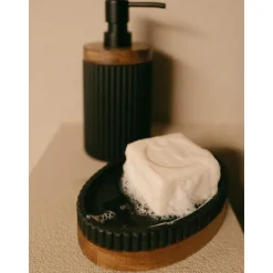 Dosificador De Jabon Con Madera Laura