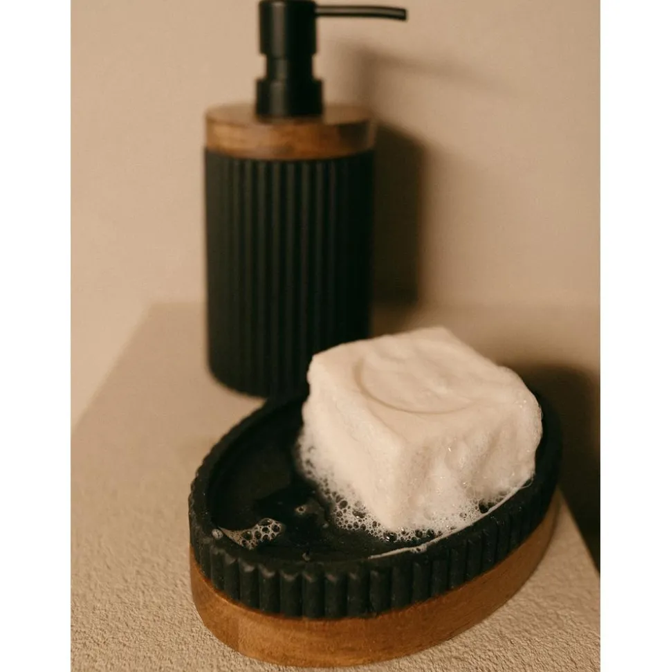 Dosificador De Jabon Con Madera Laura