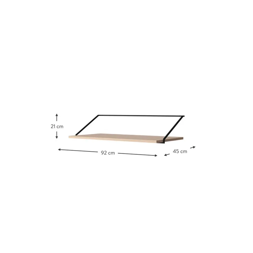 Escritorio De Pared De Madera Y Metal Rail