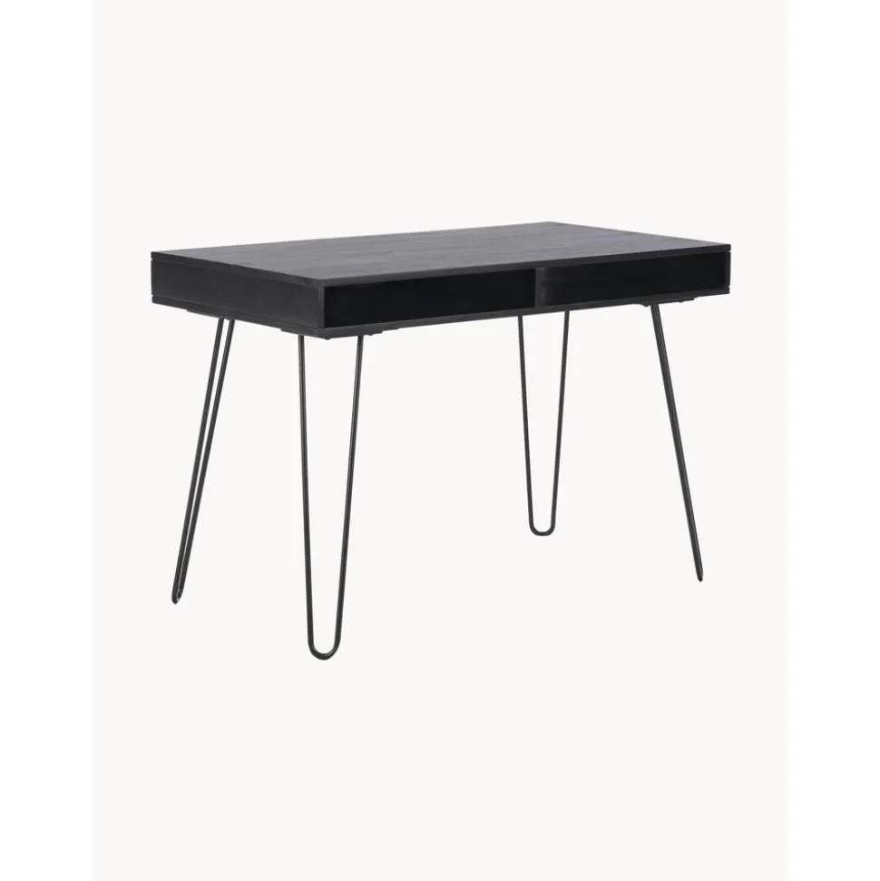 Escritorio Dea Madera Maciza Y Metal Tova