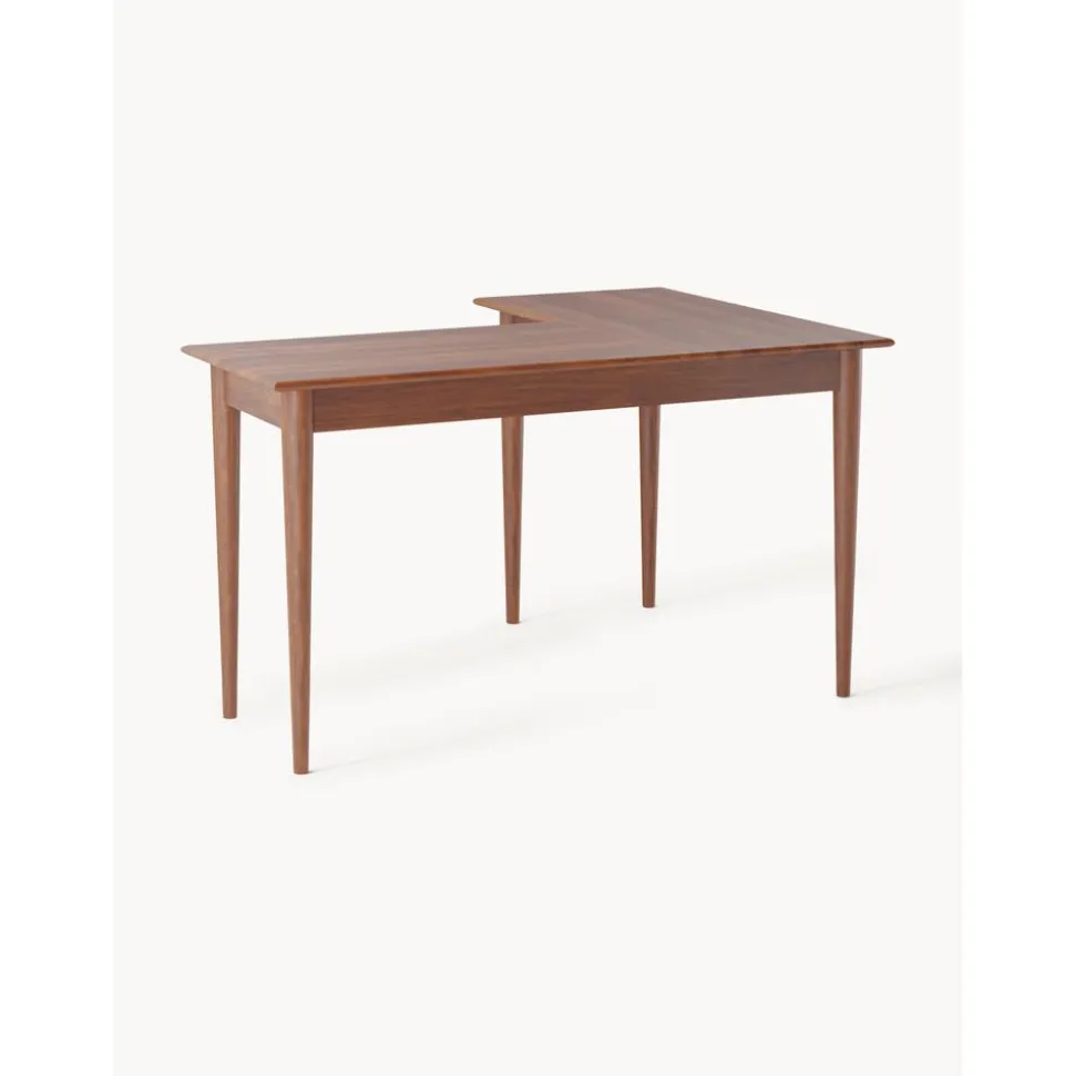 Escritorio Esquinero De Madera De Mango Con Cajones Paul