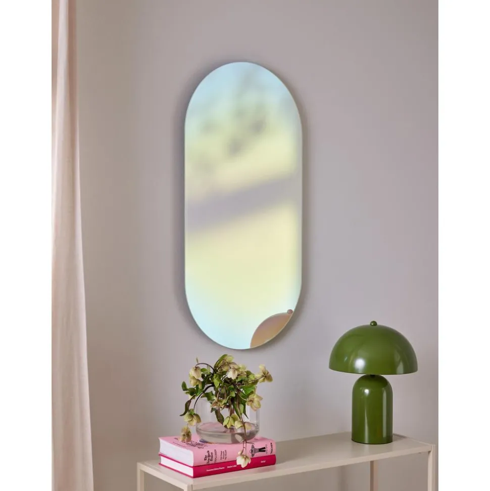 Espejo De Pared De Diseno Iridiscente Ruby