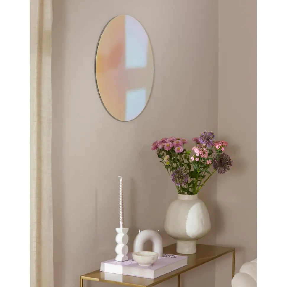 Espejo De Pared De Diseno Iridiscente Ruby