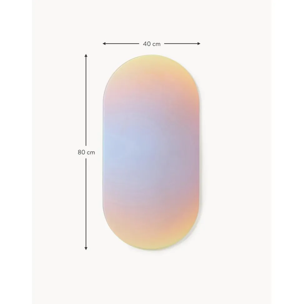 Espejo De Pared De Diseno Iridiscente Ruby