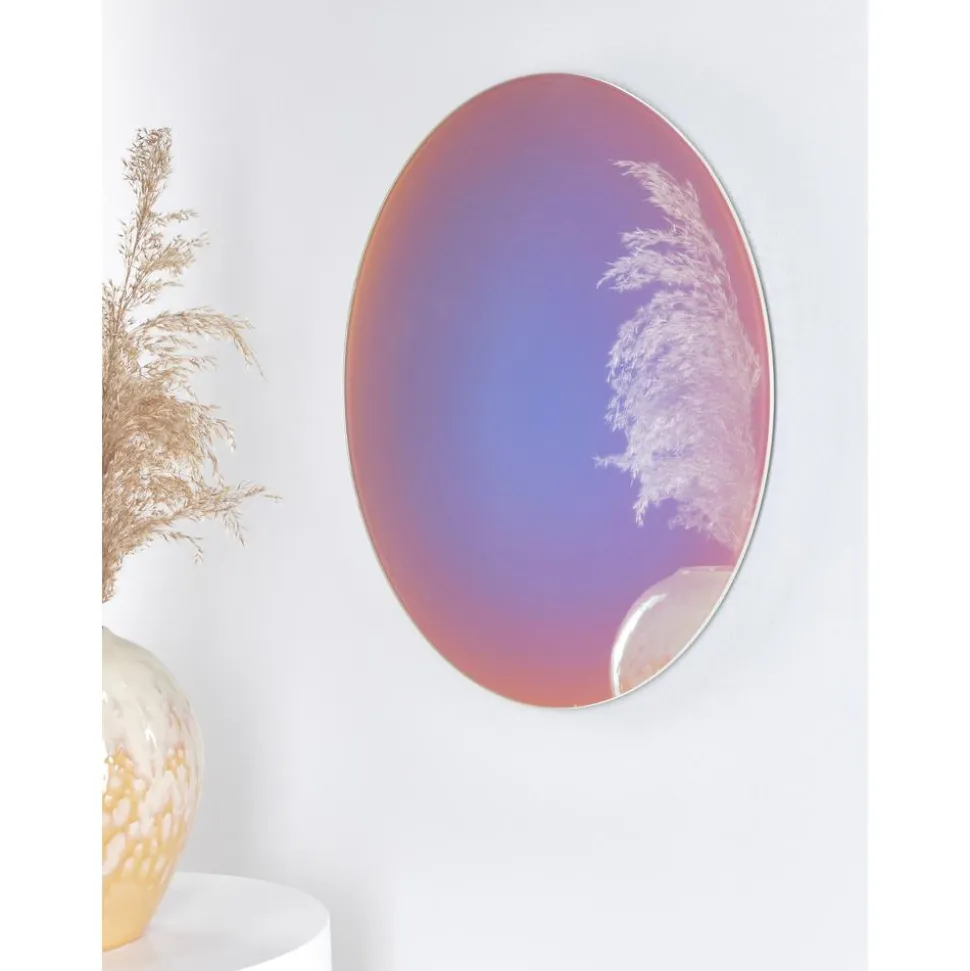 Espejo De Pared De Diseno Iridiscente Ruby