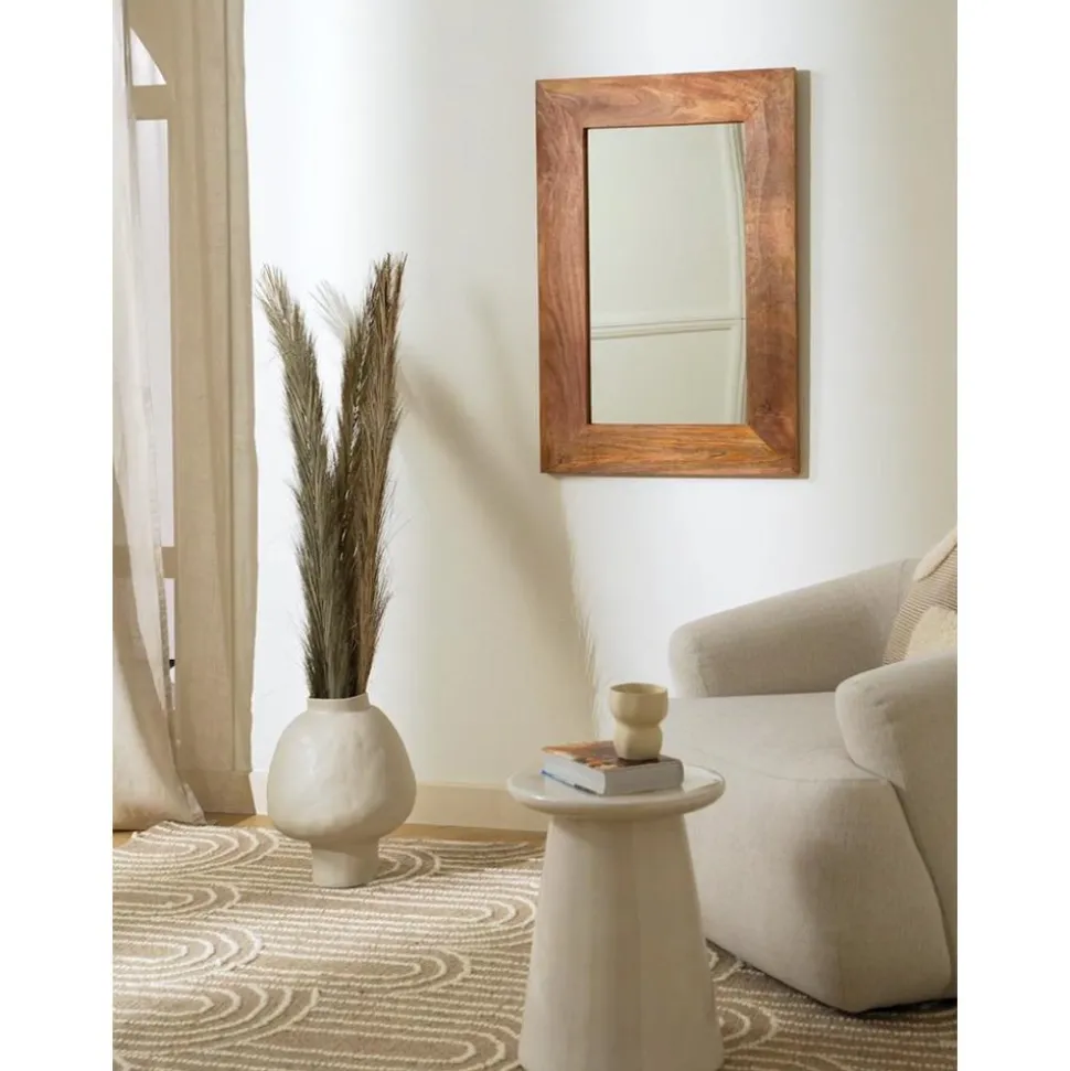 Espejo De Pared De Madera De Mango Indigo