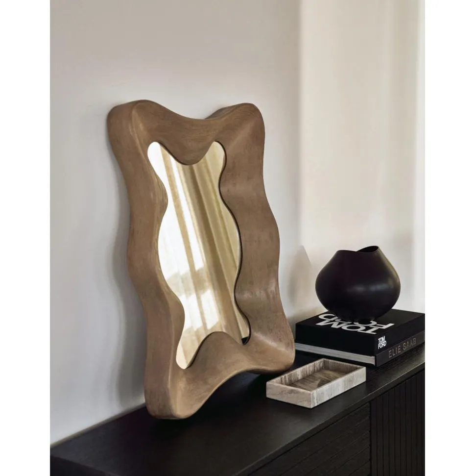 Espejo De Pared De Madera De Mango Riva