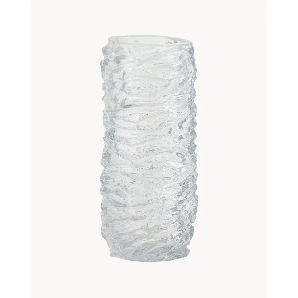Jarron Alto De Vidrio Con Relieve Maio