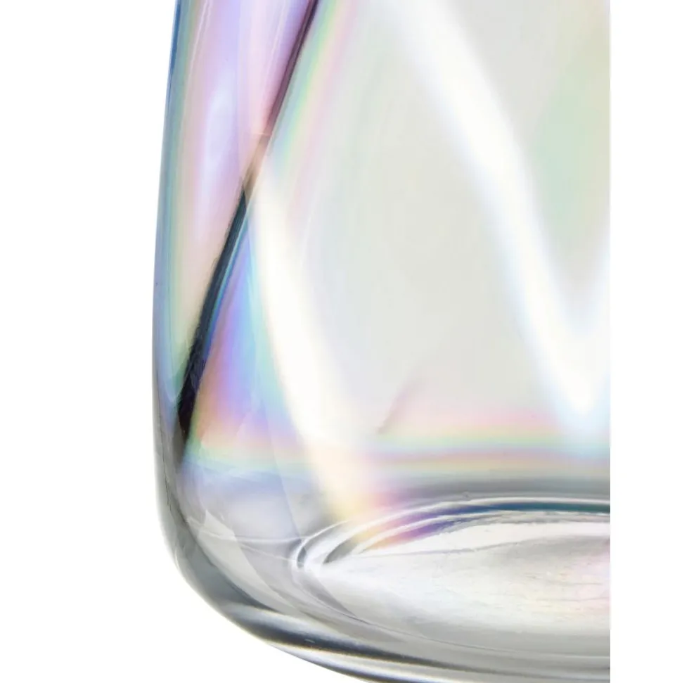Jarron Artesanal De Vidrio Iridiscente Rainbow