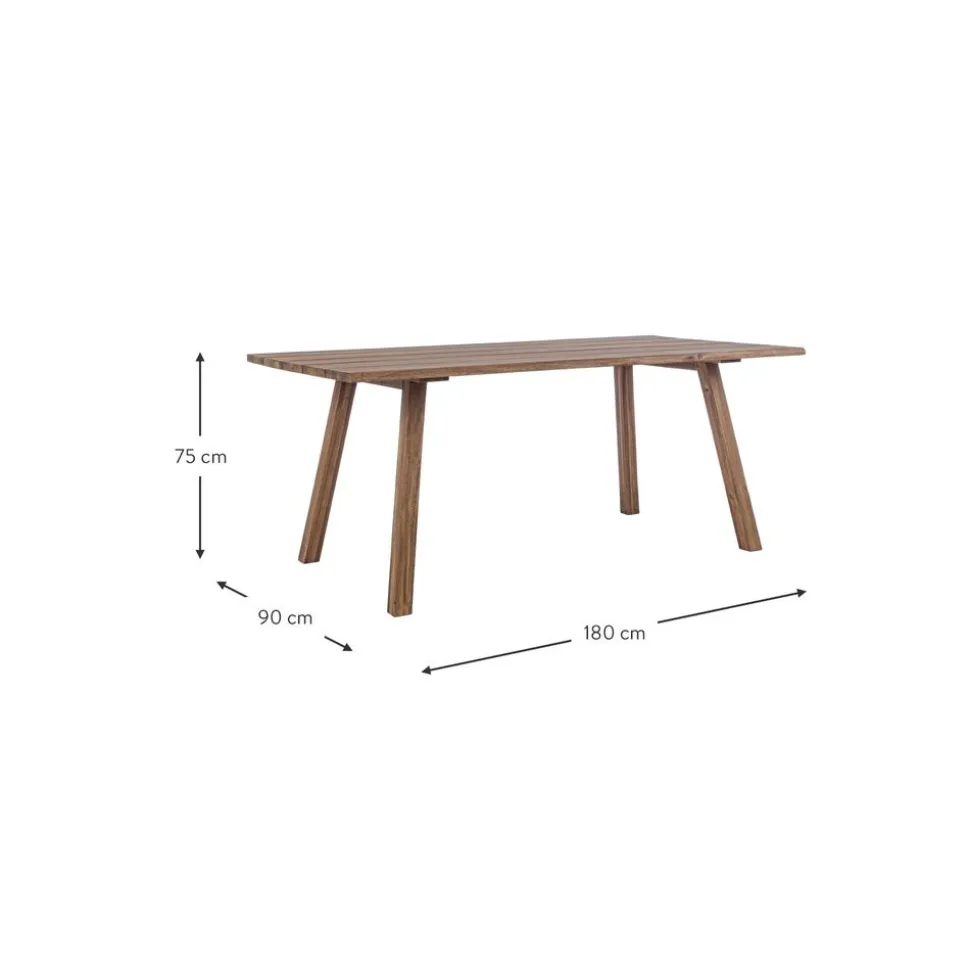Mesa De Comedor Para Exterior De Madera De Acacia Glasgow, 180 X 90 Cm