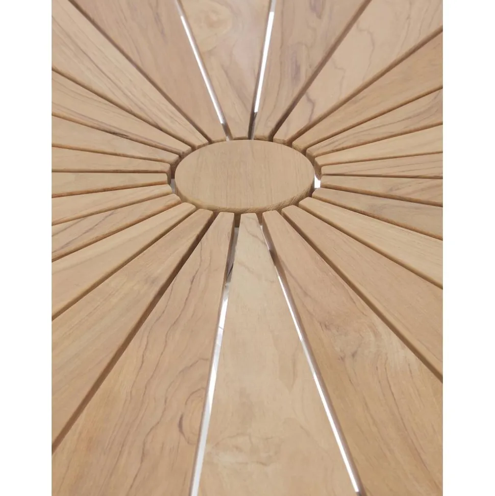 Mesa Redonda Para Exterior Hard & Ellen, Tablero De Madera De Teca
