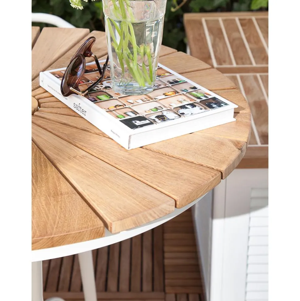 Mesa Redonda Para Exterior Hard & Ellen, Tablero De Madera De Teca