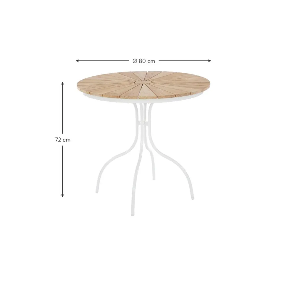 Mesa Redonda Para Exterior Hard & Ellen, Tablero De Madera De Teca