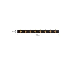Perchero De Pared De Madera Edgy, 8 Ganchos
