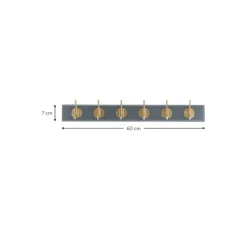 Perchero De Pared De Madera Edgy, 6 Ganchos
