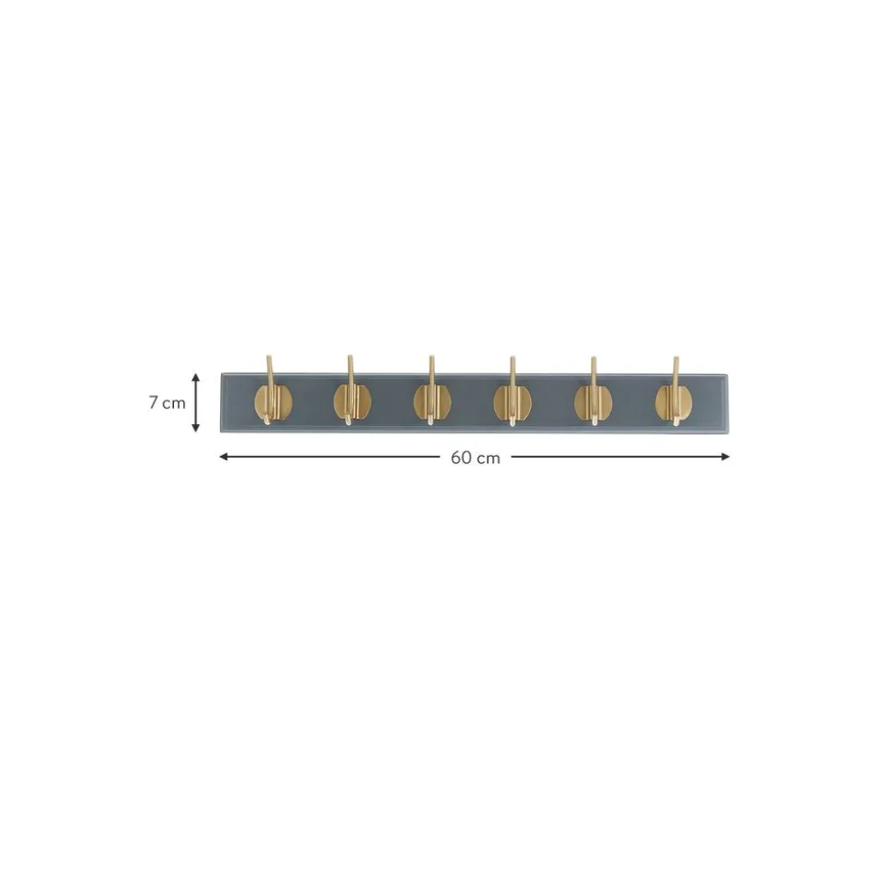 Perchero De Pared De Madera Edgy, 6 Ganchos