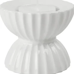 Portavelas De Porcelana Con Relieves Tura