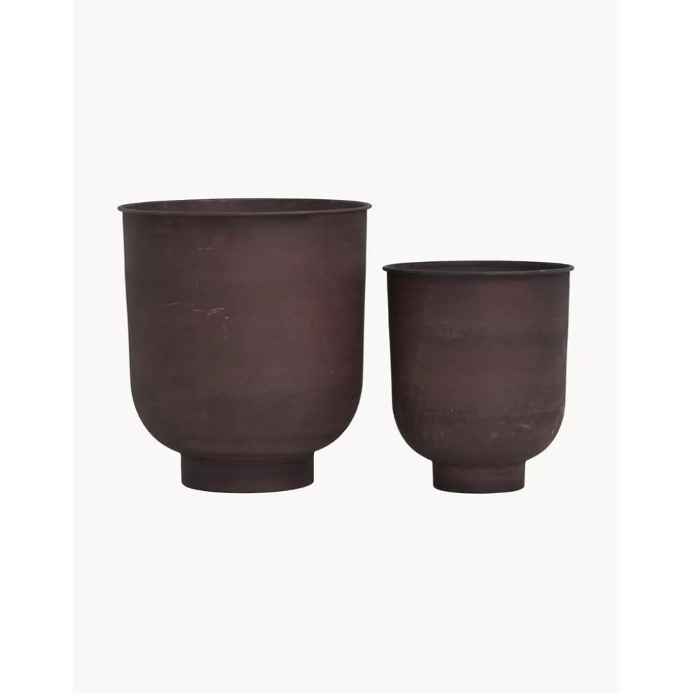 Set De Maceteros Grandes De Metal Vig, 2 Uds.