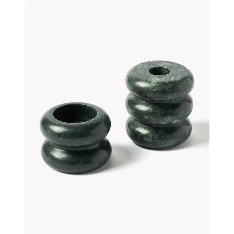 Set De Portavelas Y Candelabros 2En1 De Marmol Orta, 2 Uds.
