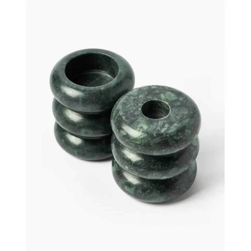 Set De Portavelas Y Candelabros 2En1 De Marmol Orta, 2 Uds.