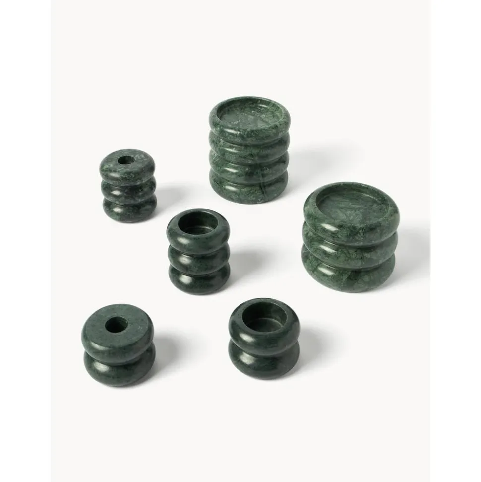 Set De Portavelas Y Candelabros 2En1 De Marmol Orta, 2 Uds.