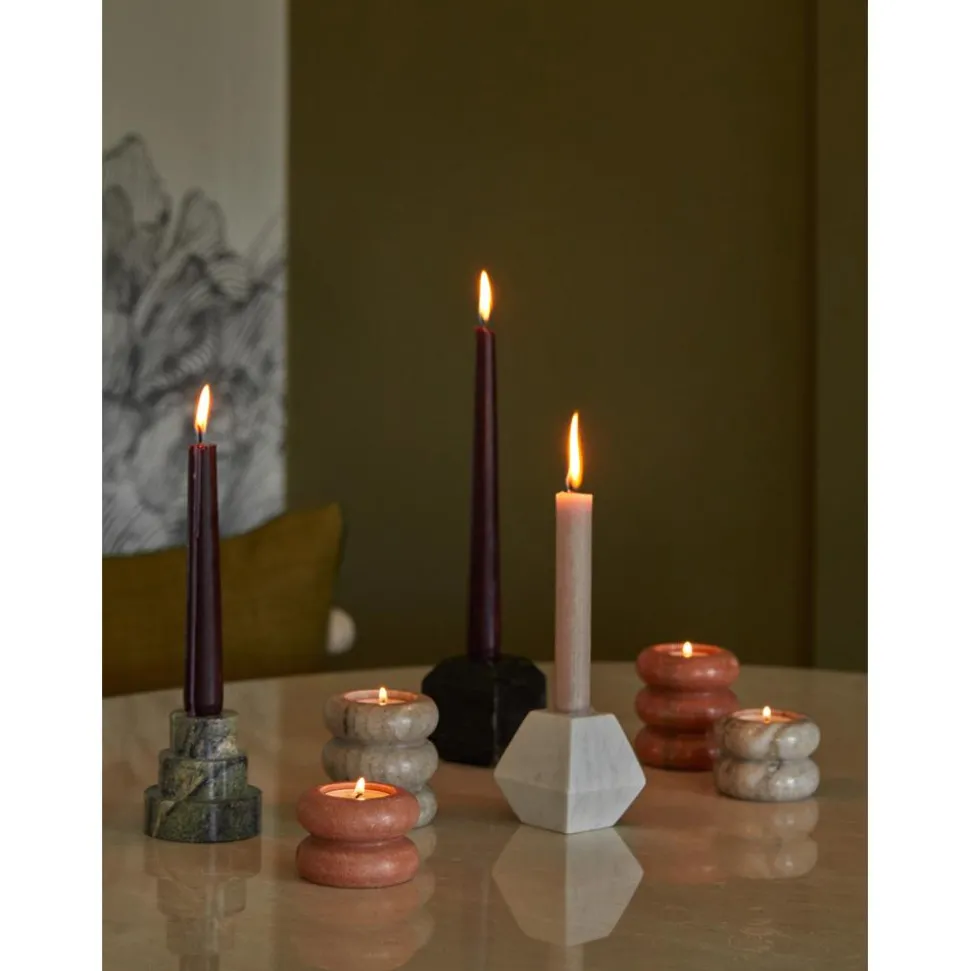 Set De Portavelas Y Candelabros 2En1 De Marmol Orta, 2 Uds.