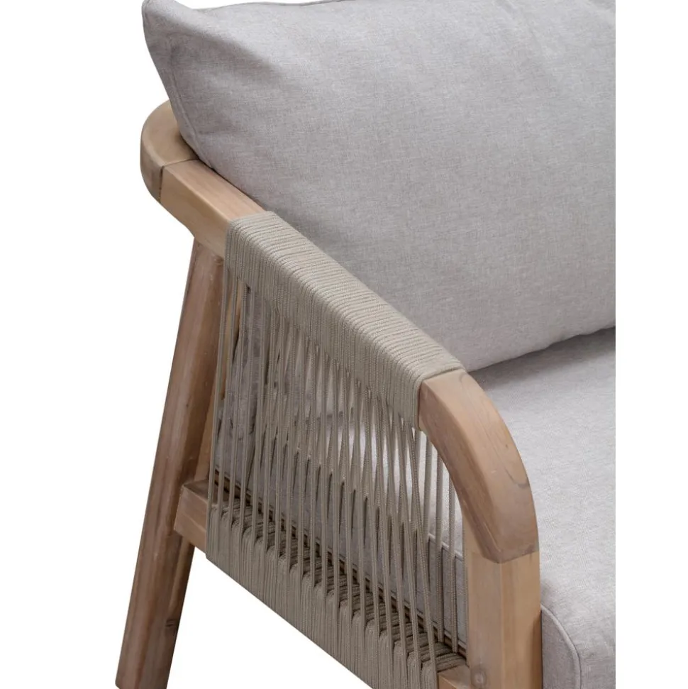 Set Lounge Para Exterior De Madera De Acacia Lu, 4 Pzas.