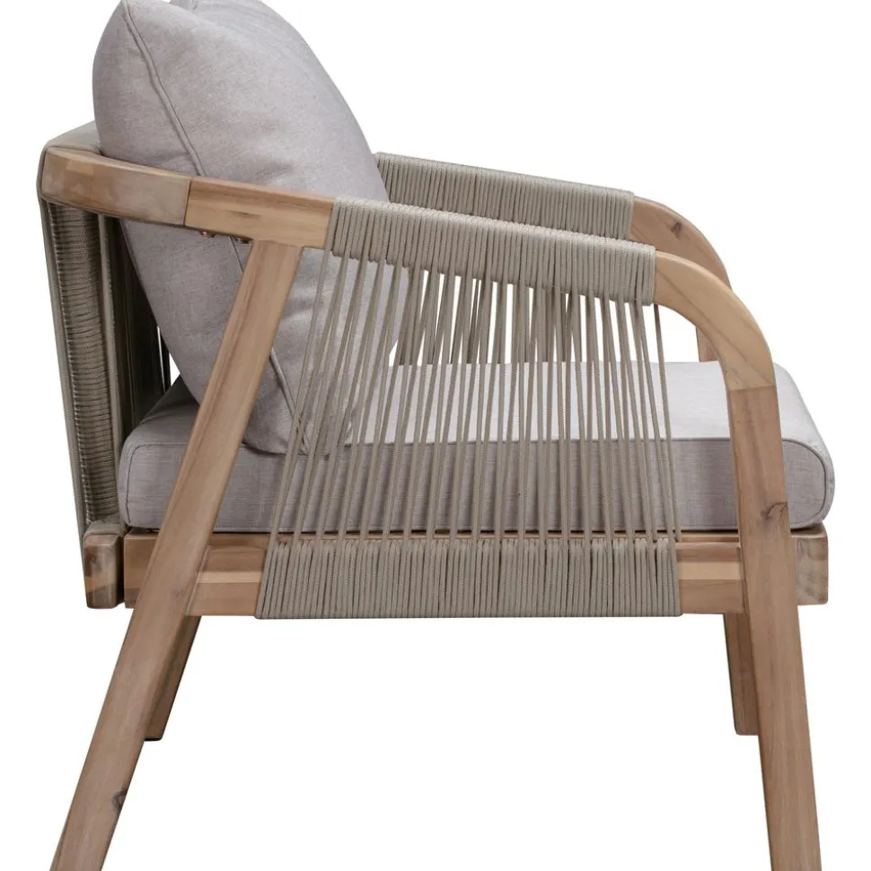 Set Lounge Para Exterior De Madera De Acacia Lu, 4 Pzas.