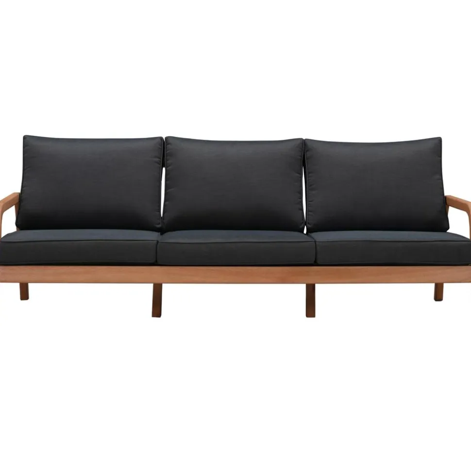 Set Lounge Para Exterior De Madera De Eucalipto Bergen, 4 Pzas.