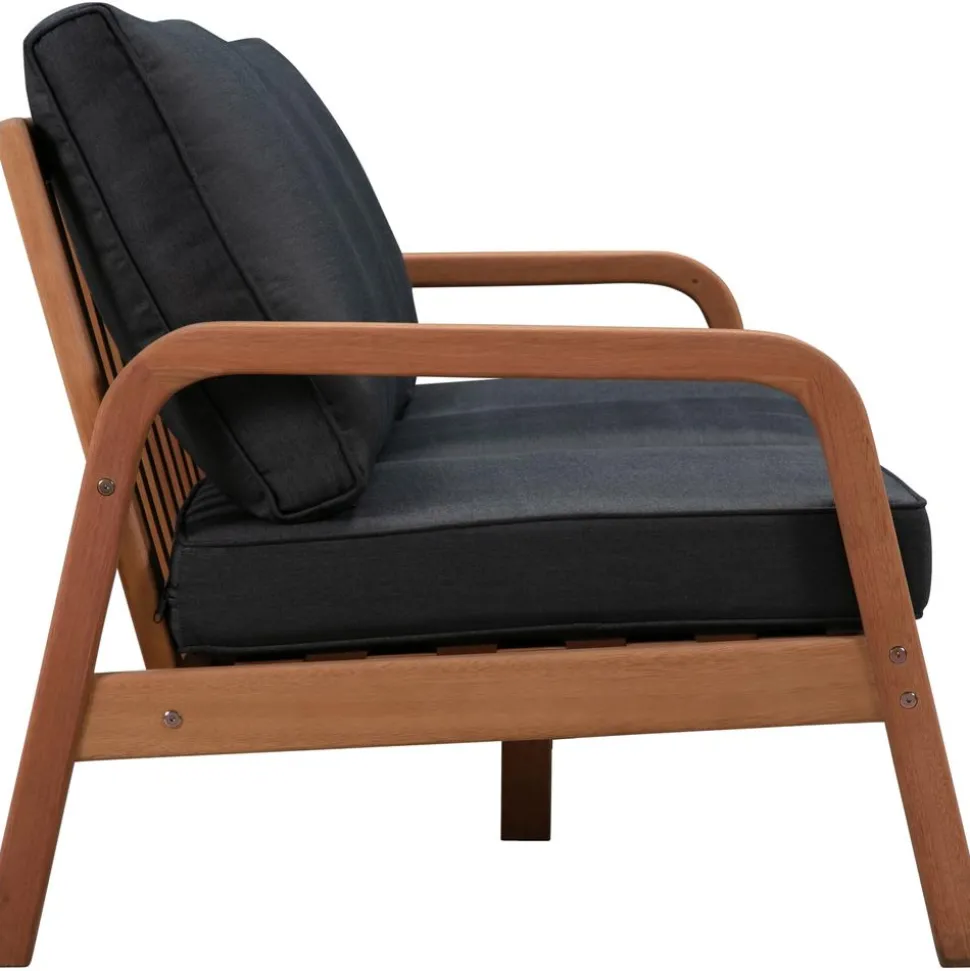 Set Lounge Para Exterior De Madera De Eucalipto Bergen, 4 Pzas.