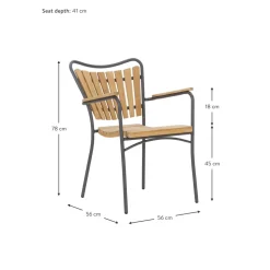 Silla Con Reposabrazos De Madera Para Exterior Hard & Ellen