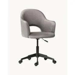 Silla De Oficina Con Reposabrazos De Terciopelo Rachel, Altura Regulable